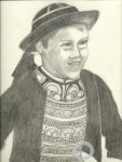 Portrait d'un enfant en costume breton.