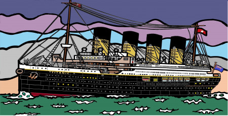 Le Titanic en route vers New York.