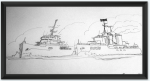 La Jeanne d'Arc et le Forbin en mer.